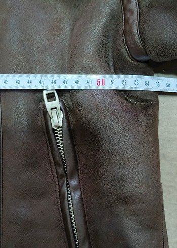 Stradivarius Kahverengi Kürklü Deri Biker Ceket