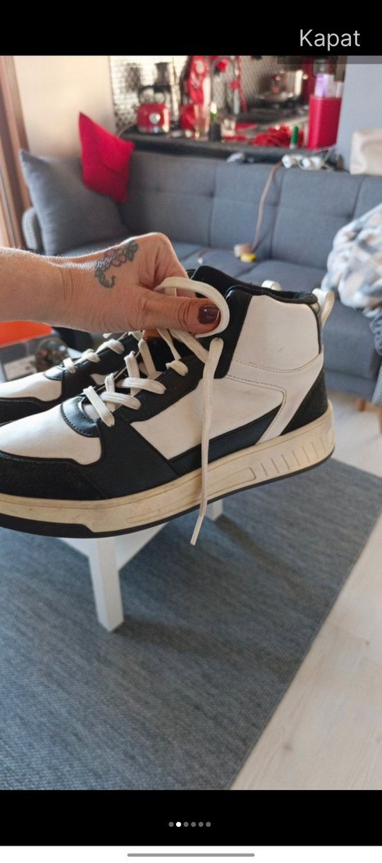 Beyaz Siyah Bağcıklı  Spor Ayakkabı - Görsel 2