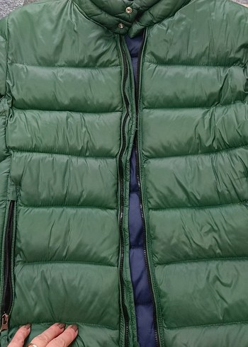 Yeşil Kadın Puff Mont, Kısa ve Dar Kesim - Görsel 5