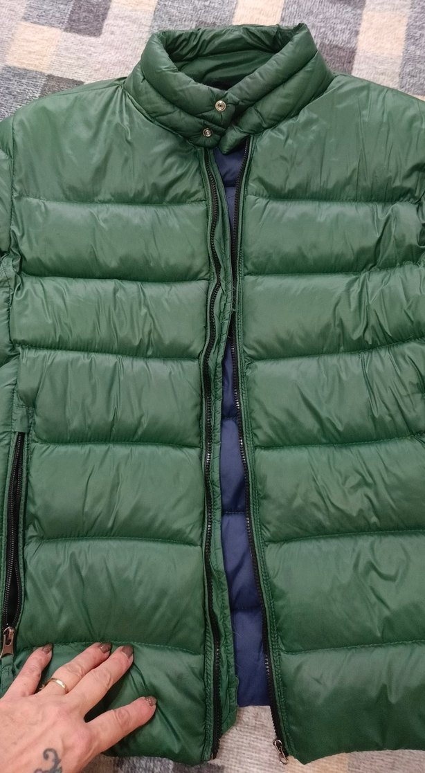 Yeşil Kadın Puff Mont, Kısa ve Dar Kesim - Görsel 5