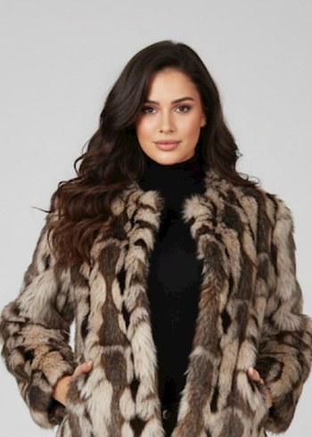 Kahverengi Zebra Desenli Suni Kürk - Görsel 6