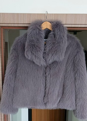 Gri Kadın Kürk Ceket - Görsel 4