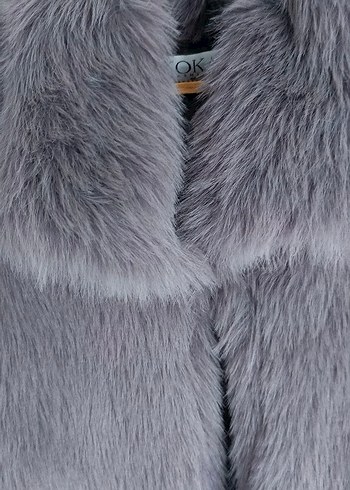 Gri Kadın Kürk Ceket - Görsel 6