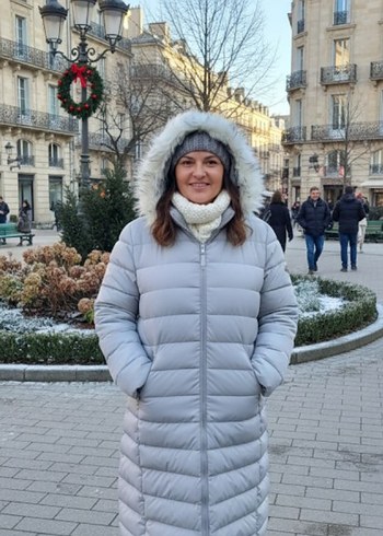 Gri Uzun Kadın Kış Montu Kürklü Kapüşonlu - Görsel 2