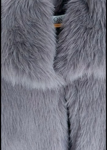 Gri Midi Kürk Detaylı Deri Kadın Mont - Görsel 5