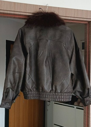 BERSHKA, SIFIR Deri Kürk Yakalı, Kadın Ceketi - Görsel 7