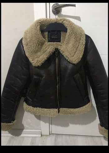 Kahverengi Kürklü Deri Kadın Ceket - Görsel 5