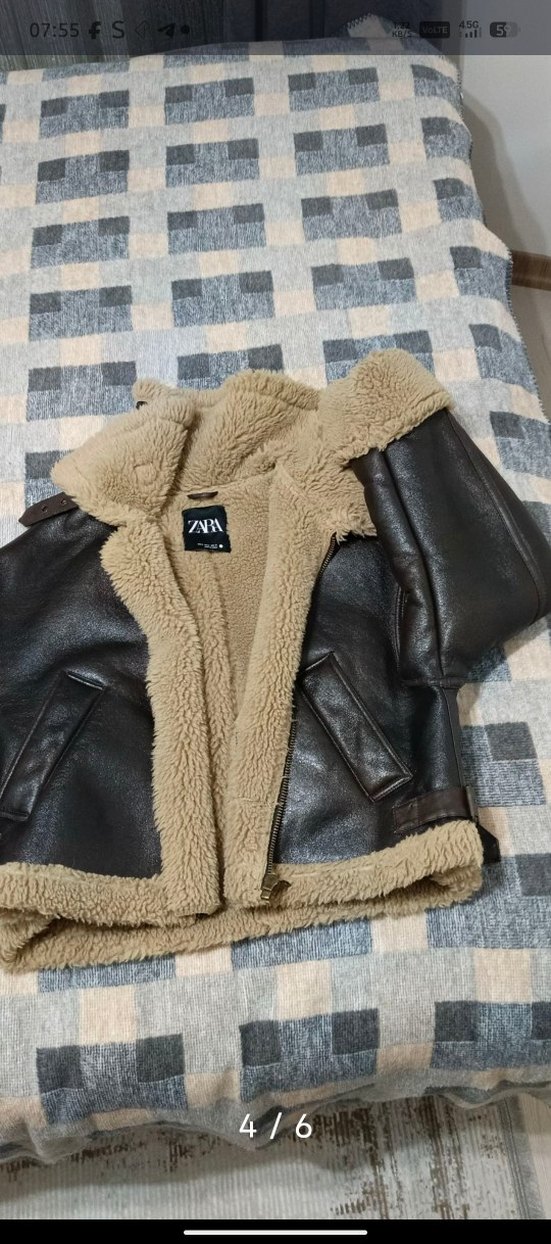 Kahverengi Kürklü Deri Kadın Ceket - Görsel 4