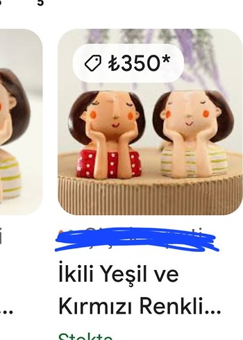 Ikili kırmızi KIz Renkli Puantiyeli El Yapımı Biblo Hediye olur - Görsel 2