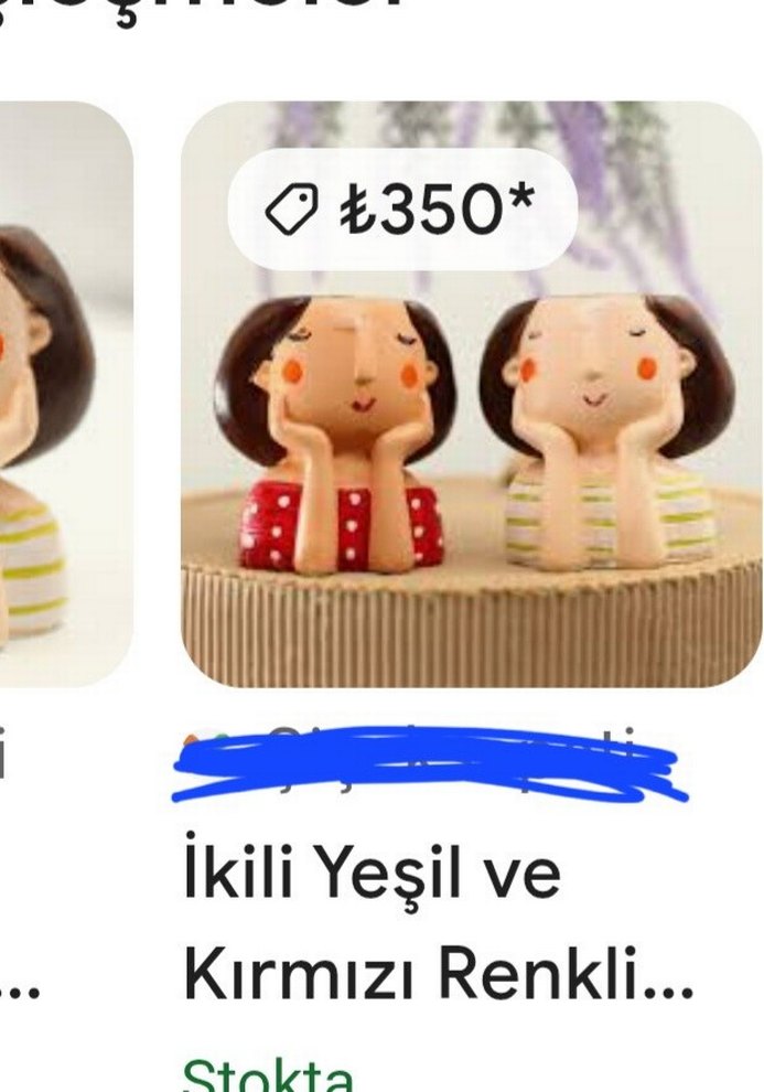 Ikili kırmızi KIz Renkli Puantiyeli El Yapımı Biblo Hediye olur - Görsel 2