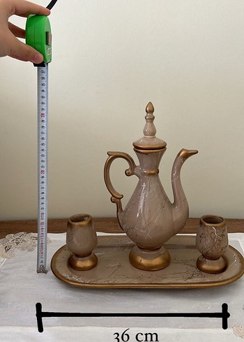 Zara Home Lareshome Mermer Desenli 3'lü Beyaz Şah Küp Seti