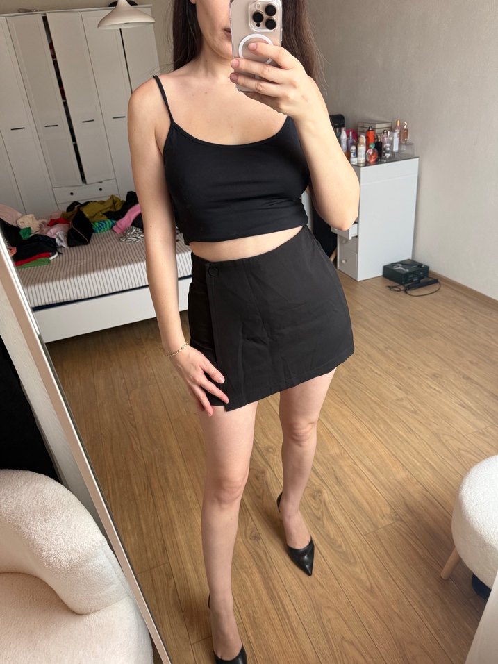 Düğmeli Gri Hamile Midi Etek - Görsel 3