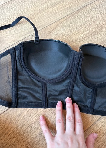 Siyah Deri Straplez Gotik Bustiyer - Görsel 4