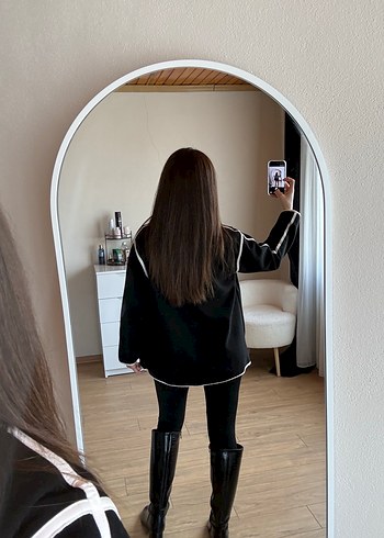 Siyah Rahat Hamile Midi Ceket - Görsel 5