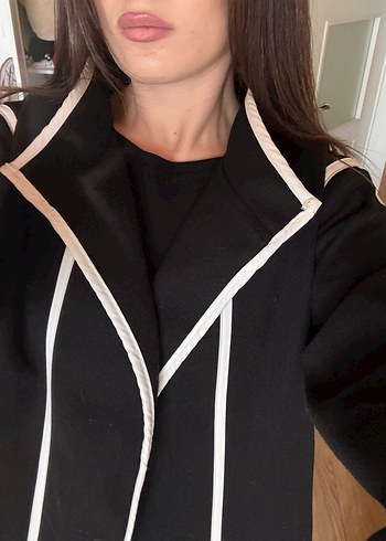 Siyah Rahat Hamile Midi Ceket - Görsel 2