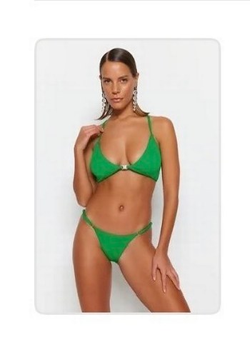 Yeşil İnce Askılı Kadın Bikini Takımı - Görsel 4