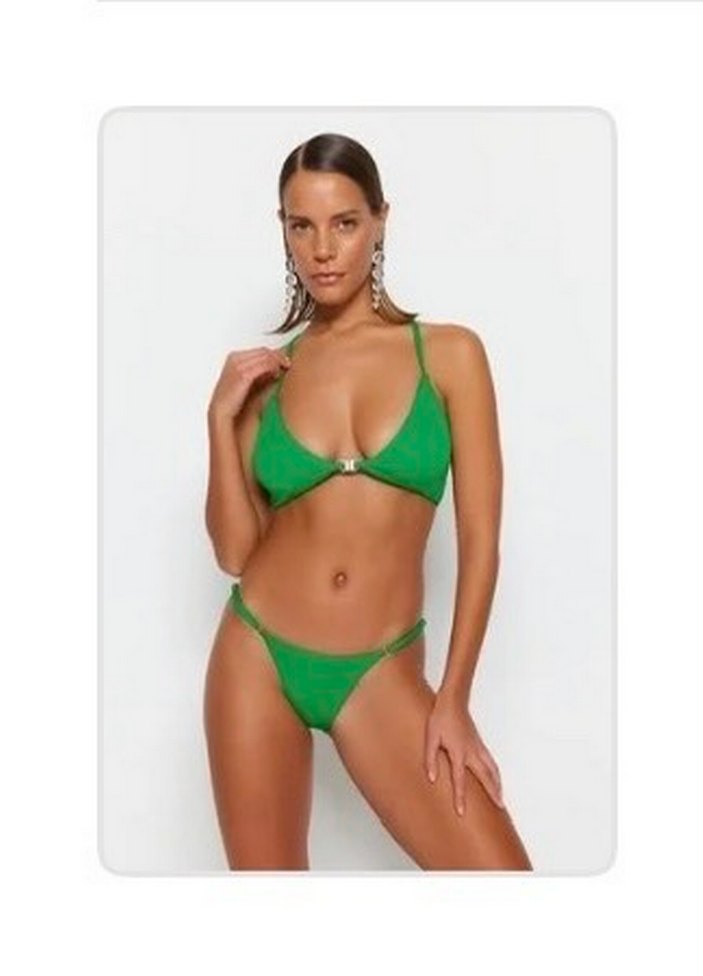 Yeşil İnce Askılı Kadın Bikini Takımı - Görsel 4