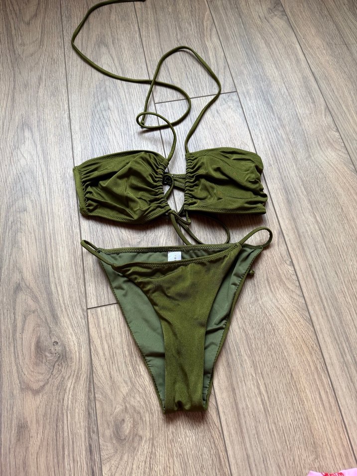 Koyu Yeşil İpli Kadın Bikini Takımı - Görsel 5