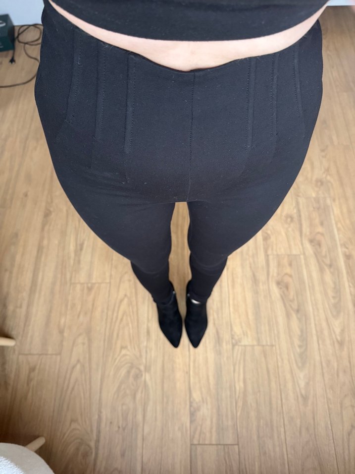 Pilili Siyah Midi Hamile Tayt - Görsel 3