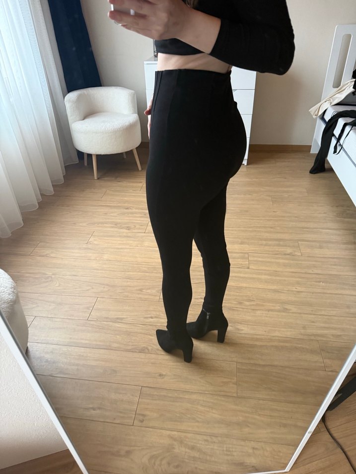 Pilili Siyah Midi Hamile Tayt - Görsel 2