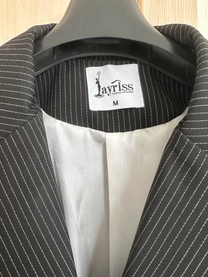 Gri Düğmeli Kadın Blazer Ceket - Görsel 3