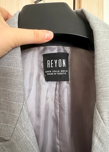 Gri Kadın Düğmeli Blazer Ceket - Görsel 3