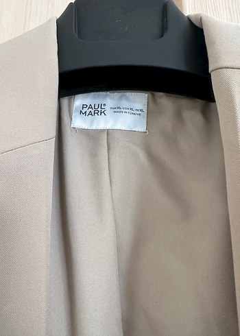 Bej Kadın Ofis Blazeri, Düğmeli, Normal Boy - Görsel 2