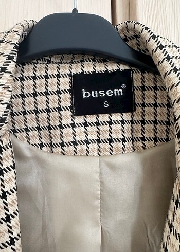 Düğmeli Kahverengi Ekose Midi Blazer - Görsel 2