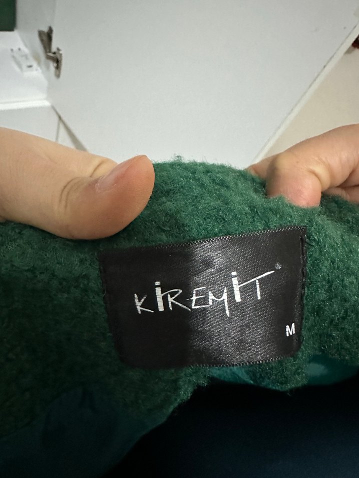 Düğmeli Yeşil Midi Kadın Kaban - Görsel 3