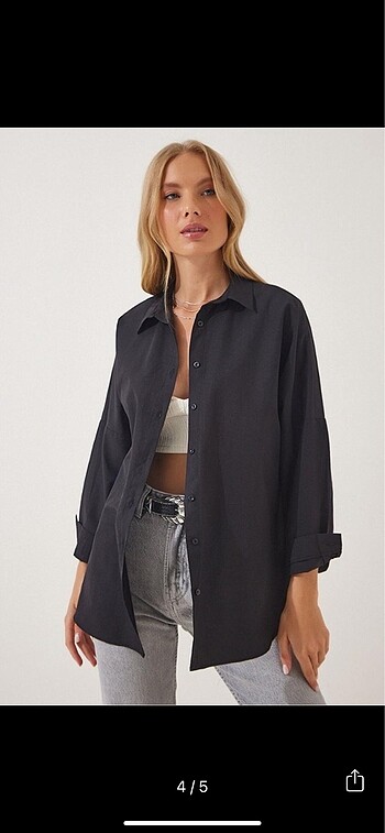 xl Beden siyah Renk Oversize gömlek