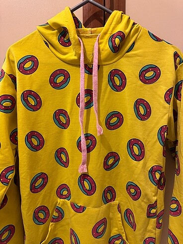 universal Beden sarı Renk Donut baskılı sarı sweatshirt