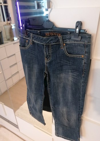 38 Beden kahverengi Renk Pologarage Kadın Kısa kot pantolon