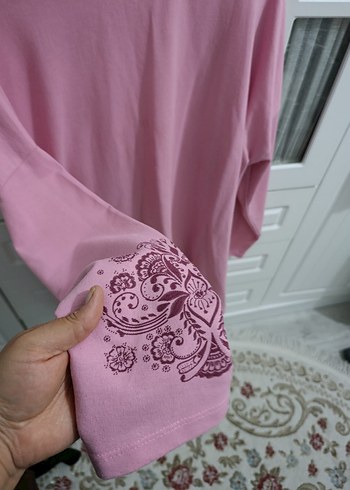 Pembe Baskılı tunik #büyükbeden