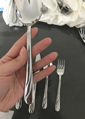 Beden beyaz Renk Tercan marka 30 Parça Çatal Kaşık Bıçak Seti