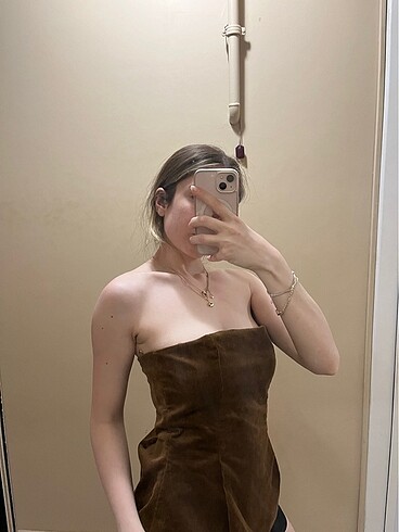 Zara Zara Kadife straplez top