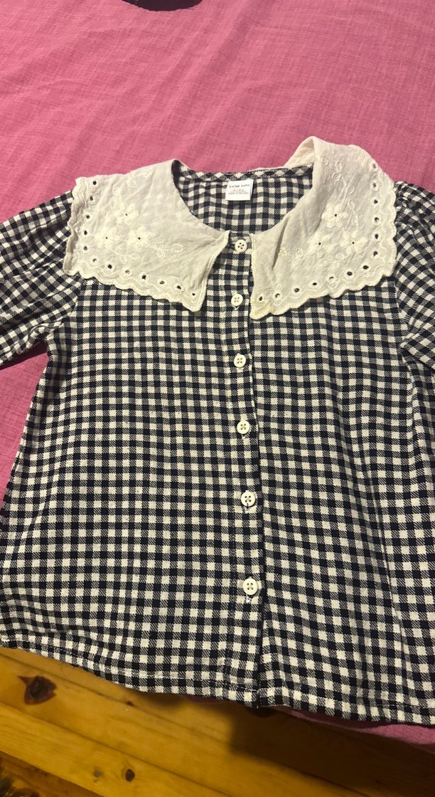 Nakışlı Yakalı Kız Çocuk Bluzu - Görsel 2