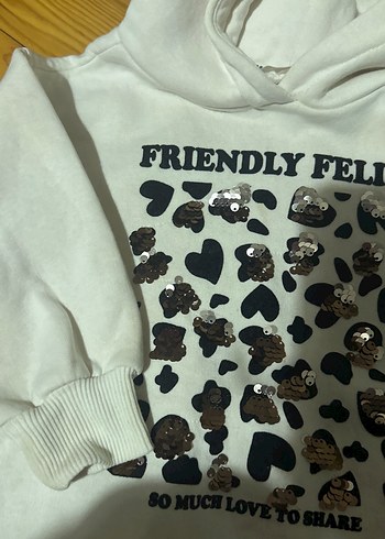 Kapüşonlu, Uzun Kollu Kız Sweatshirt - Görsel 3