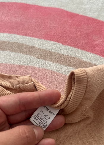 Kahverengi Uzun Kollu Kız Çocuk Elbise - Görsel 3