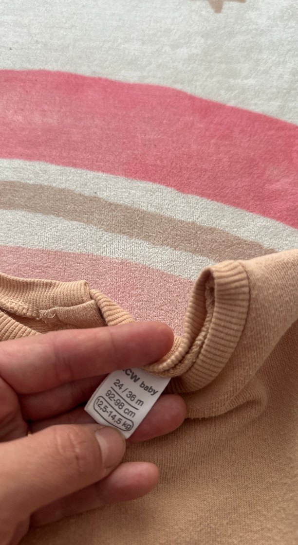 Kahverengi Uzun Kollu Kız Çocuk Elbise - Görsel 3