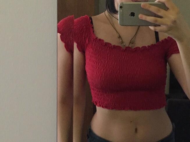 H&M kırmızı crop top