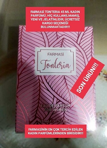 FARMASİ TONTERIA 45 ML KADIN PARFÜMÜ