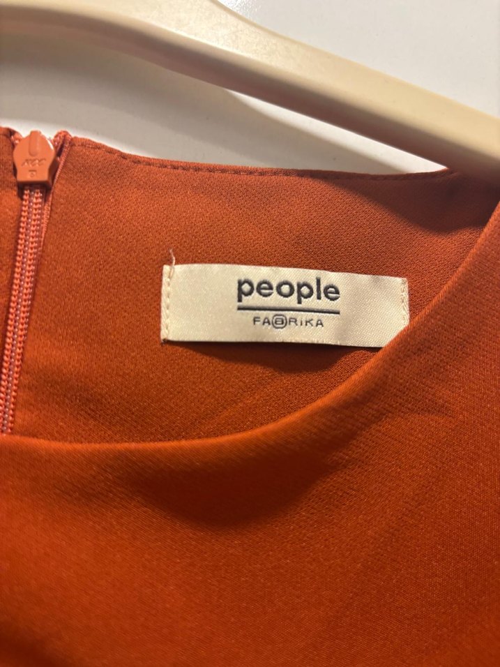 bakır rengi kadın Midi Elbise - Görsel 4