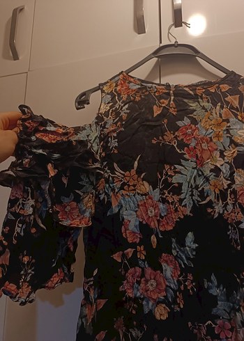 Çiçek Desenli Kolsuz kısa elbise Elbise - Görsel 5