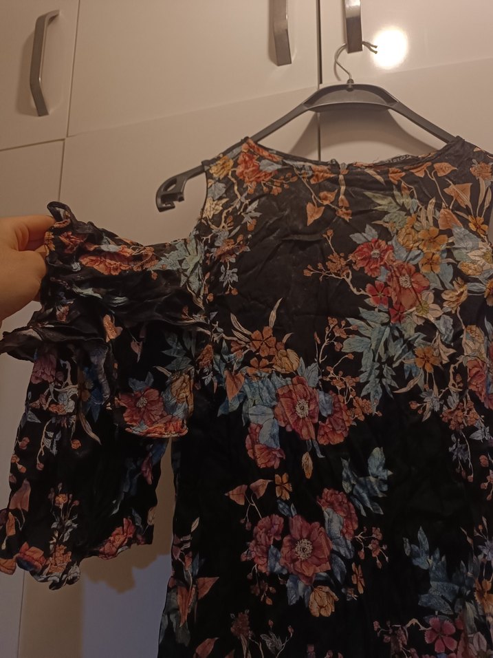 Çiçek Desenli Kolsuz kısa elbise Elbise - Görsel 5