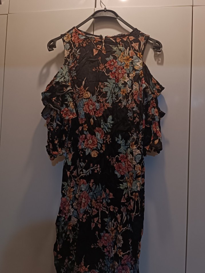 Çiçek Desenli Kolsuz kısa elbise Elbise - Görsel 4