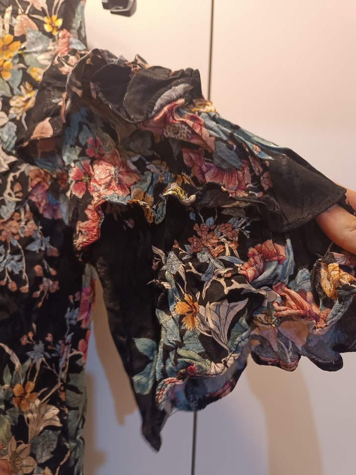 Çiçek Desenli Kolsuz kısa elbise Elbise - Görsel 3