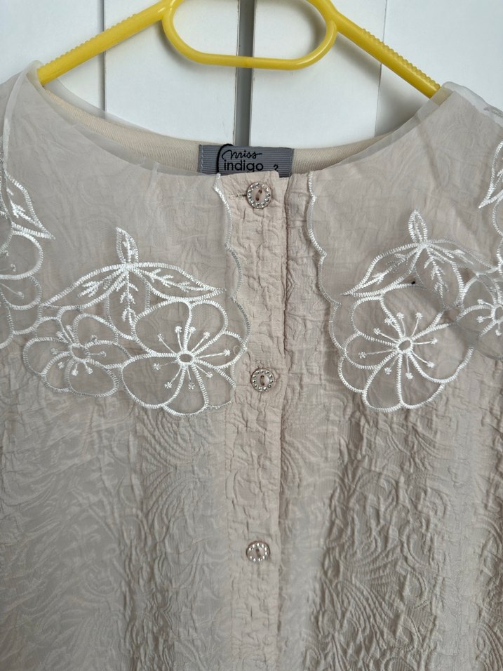 Bej Vintage Uzun Elbise - Görsel 4