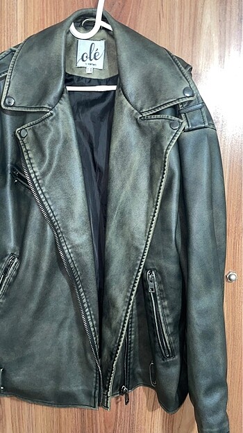 Koton Koton eskitmeli deri biker ceket