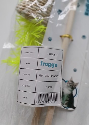 Renkli Kedi Oltası Oyuncağı Bej - Görsel 2