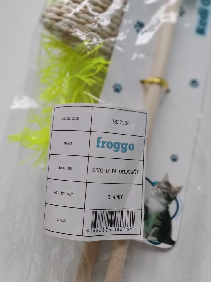 Renkli Kedi Oltası Oyuncağı Bej - Görsel 2